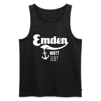 Emden Motif Emdener - Débardeur bio Premium Homme - noir - Devant - Michal (187cm)