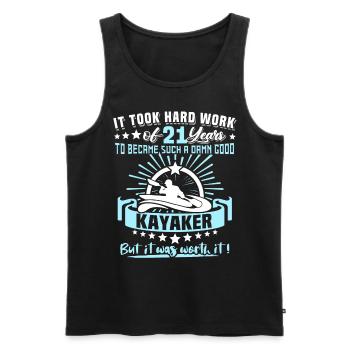 Kajaking 21. Geburtstag Kajak 21 Jahre Kajaker - Männer Premium Bio Tank Top - Schwarz - Vorne - Michal (187cm)