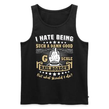 Gartenbahn Modelleisenbahn Spur G - Männer Premium Bio Tank Top - Schwarz - Vorne - AI Model Male 178 light (178cm)