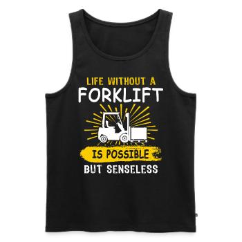 Stapler Gabelstapler - Männer Premium Bio Tank Top - Schwarz - Vorne - AI Model Male 178 light (178cm)
