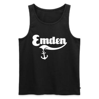 Emden Mer du Nord Emdener - Débardeur bio Premium Homme - noir - Devant - Michal (187cm)