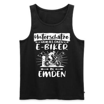 Emden Ebike Emdener Ebiker - Männer Premium Bio Tank Top - Schwarz - Vorne - AI Model Male 178 light (178cm)