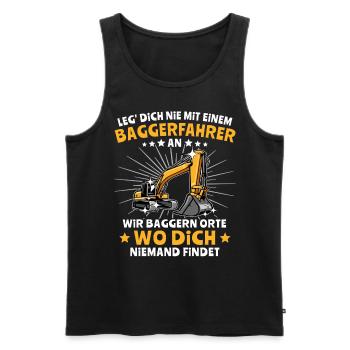 Baggerfuehrer Baggerfahrer - Männer Premium Bio Tank Top - Schwarz - Vorne - Michal (187cm)