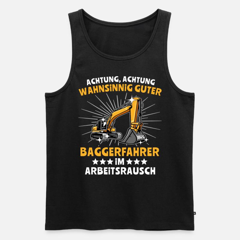 Baggerfuehrer Baggerfahrer - Männer Premium Bio Tank Top - Schwarz