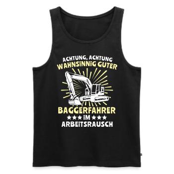 Baggerfuehrer Baggerfahrer - Männer Premium Bio Tank Top - Schwarz - Vorne - Michal (187cm)