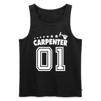 Charpentier, charpentier, charpentier, - Débardeur bio Premium Homme - noir - Devant - AI Model Male 178 light (178cm)