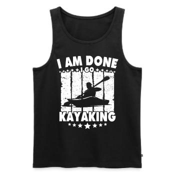 Kayaker Kayaking - Men's Premium Organic Tank Top - black - Front - Michal (187cm)