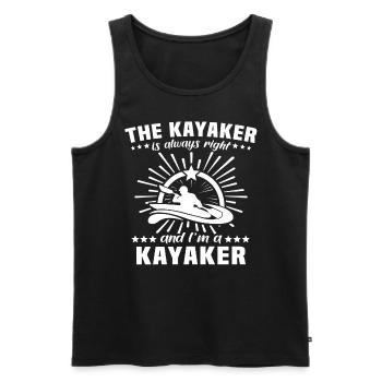 Kayaker Kayaking - Men's Premium Organic Tank Top - black - Front - Michal (187cm)