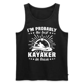Kayaker Kayaking - Men's Premium Organic Tank Top - black - Front - Michal (187cm)