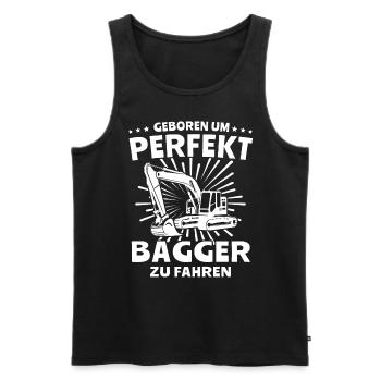 Baggerfahrer Bagger - Männer Premium Bio Tank Top - Schwarz - Vorne - AI Model Male 178 light (178cm)