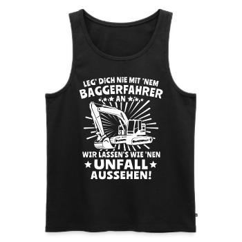 Baggerfahrer Bagger - Männer Premium Bio Tank Top - Schwarz - Vorne - AI Model Male 178 light (178cm)