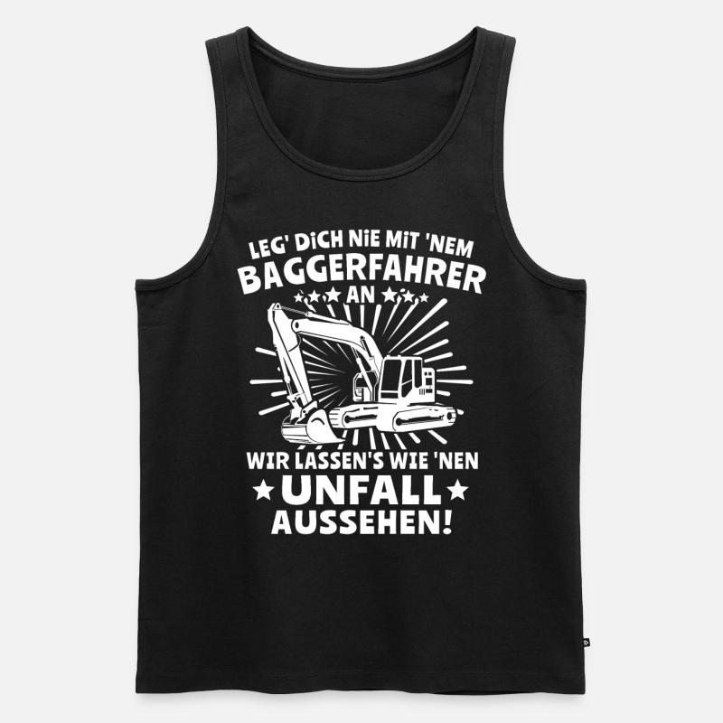 Baggerfahrer Bagger - Männer Premium Bio Tank Top - Schwarz