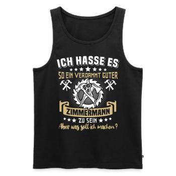 Zimmermann Zimmerer - Männer Premium Bio Tank Top - Schwarz - Vorne - Michal (187cm)