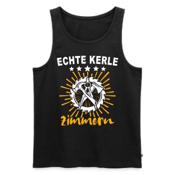Zimmermann Zimmerer - Männer Premium Bio Tank Top - Schwarz - Vorne - Michal (187cm)