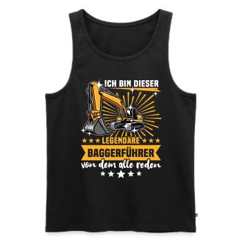 Baggerfuehrer Baggerfahrer - Männer Premium Bio Tank Top - Schwarz - Vorne - Michal (187cm)