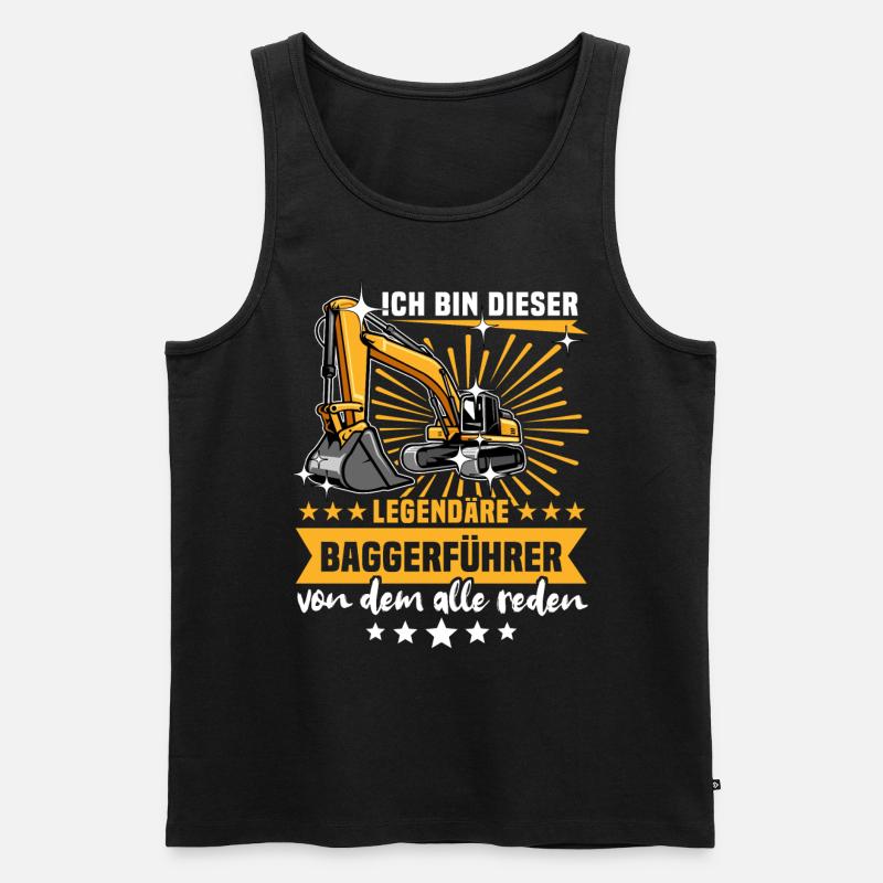 Baggerfuehrer Baggerfahrer - Männer Premium Bio Tank Top - Schwarz