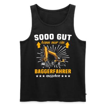 Baggerfahrer Bagger - Männer Premium Bio Tank Top - Schwarz - Vorne - AI Model Male 178 light (178cm)