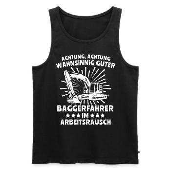 Baggerfahrer Bagger - Männer Premium Bio Tank Top - Schwarz - Vorne - AI Model Male 178 light (178cm)