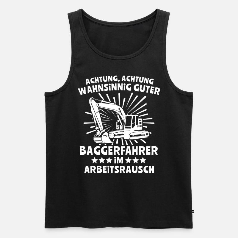 Baggerfahrer Bagger - Männer Premium Bio Tank Top - Schwarz
