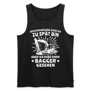 Baggerfahrer Bagger - Männer Premium Bio Tank Top - Schwarz - Vorne - AI Model Male 178 light (178cm)