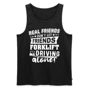 Forklift driver Forklift - Men's Premium Organic Tank Top - black - Front - AI Model Male 178 light (178cm)