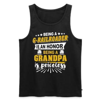 Gartenbahn Spur G Opa - Männer Premium Bio Tank Top - Schwarz - Vorne - AI Model Male 178 light (178cm)
