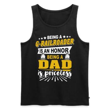 Gartenbahn Spur G Papa - Männer Premium Bio Tank Top - Schwarz - Vorne - AI Model Male 178 light (178cm)
