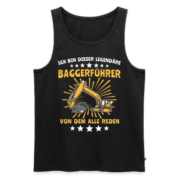 Baggerführer Baggerfahrer - Männer Premium Bio Tank Top - Schwarz - Vorne - Michal (187cm)