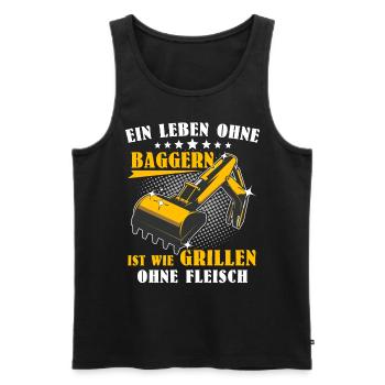 Baggerführer Baggerfahrer - Männer Premium Bio Tank Top - Schwarz - Vorne - Michal (187cm)