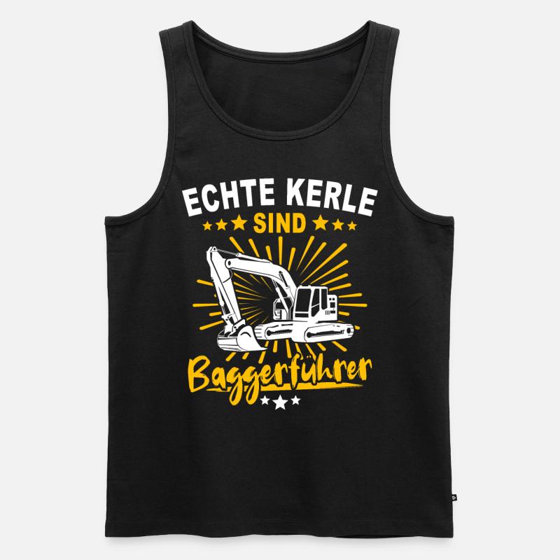 Baggerführer Baggerfahrer - Männer Premium Bio Tank Top - Schwarz