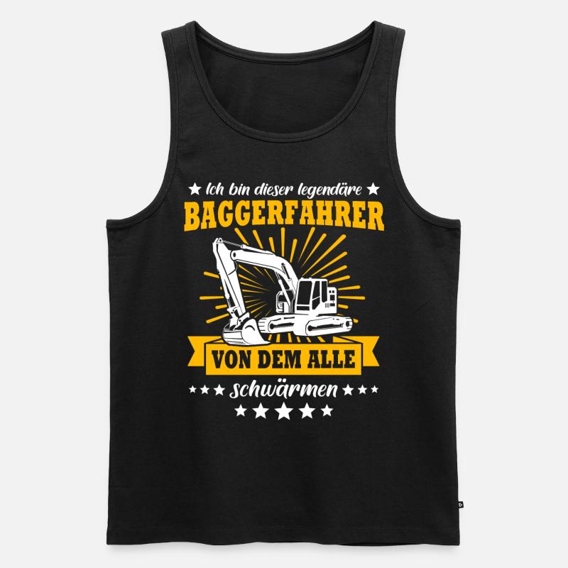 Baggerführer Baggerfahrer - Männer Premium Bio Tank Top - Schwarz