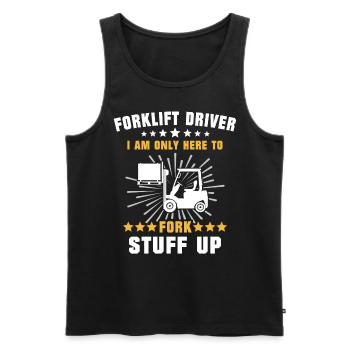 Staplerfahrer Stapler - Männer Premium Bio Tank Top - Schwarz - Vorne - AI Model Male 178 light (178cm)