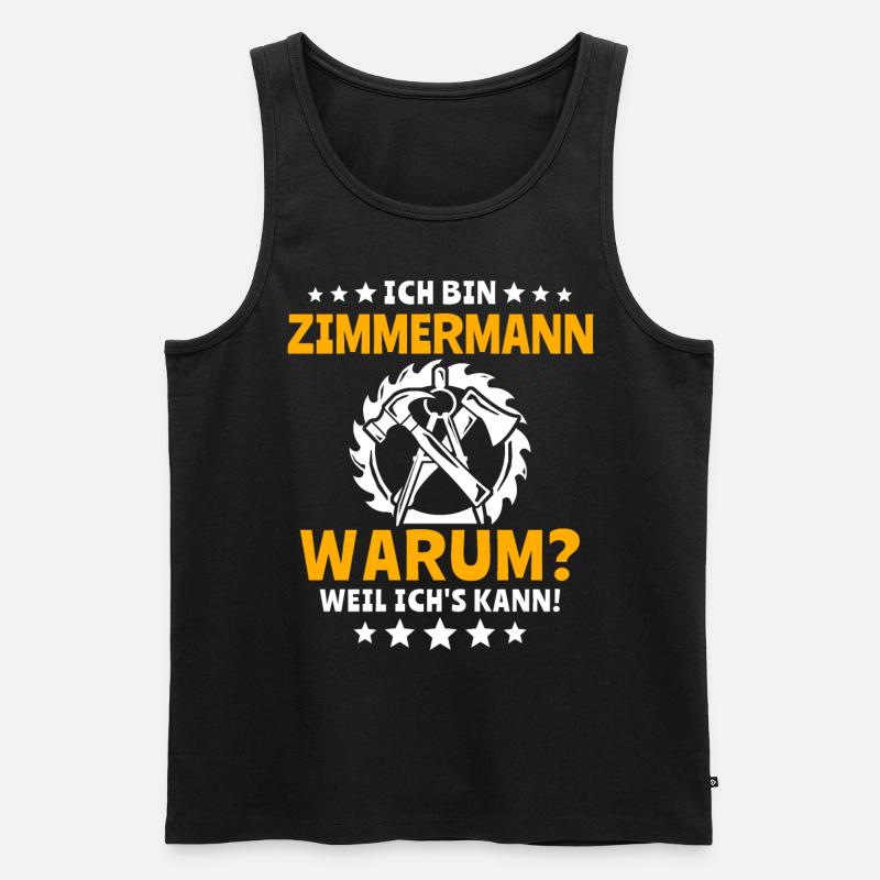 Zimmermann Zimmerer - Männer Premium Bio Tank Top - Schwarz