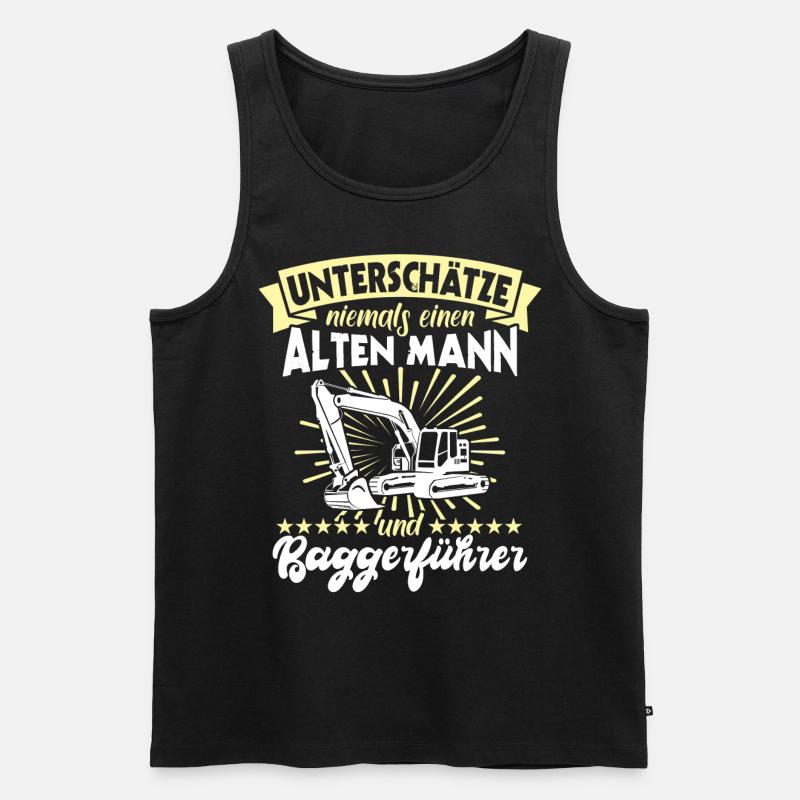 Baggerführer Bagger Baggerfahrer - Männer Premium Bio Tank Top - Schwarz