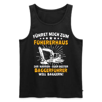 Baggerführer Bagger Baggerfahrer - Männer Premium Bio Tank Top - Schwarz - Vorne - Michal (187cm)
