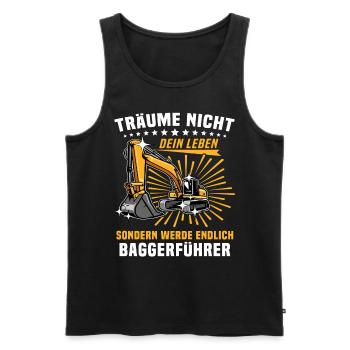 Baggerführer Bagger Baggerfahrer - Männer Premium Bio Tank Top - Schwarz - Vorne - Michal (187cm)