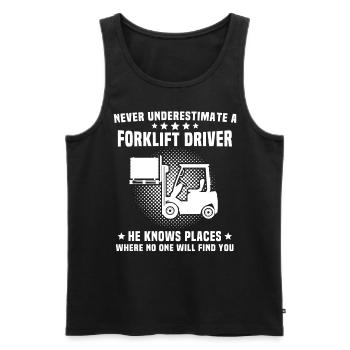 Stapler Staplerfahrer - Männer Premium Bio Tank Top - Schwarz - Vorne - AI Model Male 178 light (178cm)