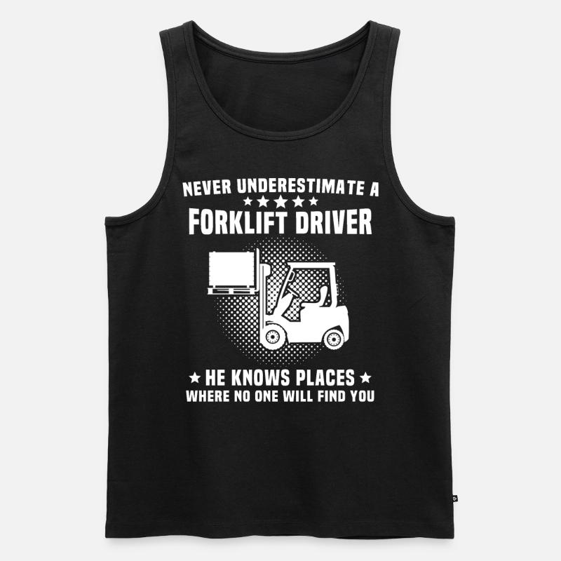 Stapler Staplerfahrer - Männer Premium Bio Tank Top - Schwarz