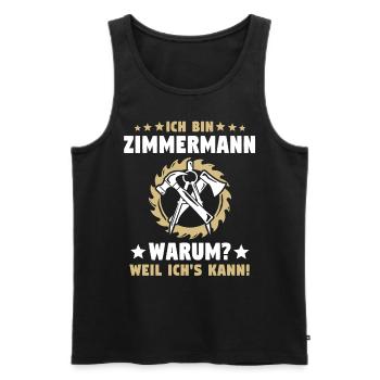 Zimmermann Zimmerleute Zimmerer - Männer Premium Bio Tank Top - Schwarz - Vorne - Michal (187cm)