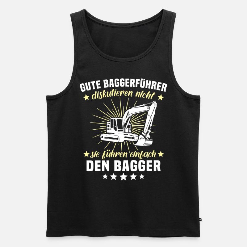 Bagger Baggerfahrer - Männer Premium Bio Tank Top - Schwarz