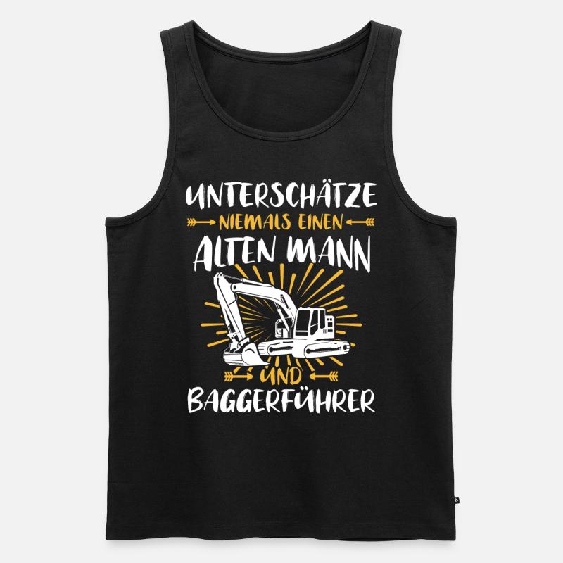 Bagger Baggerfahrer - Männer Premium Bio Tank Top - Schwarz