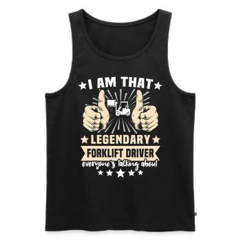 Stapler Gabelstapler - Männer Premium Bio Tank Top - Schwarz - Vorne - AI Model Male 178 light (178cm)