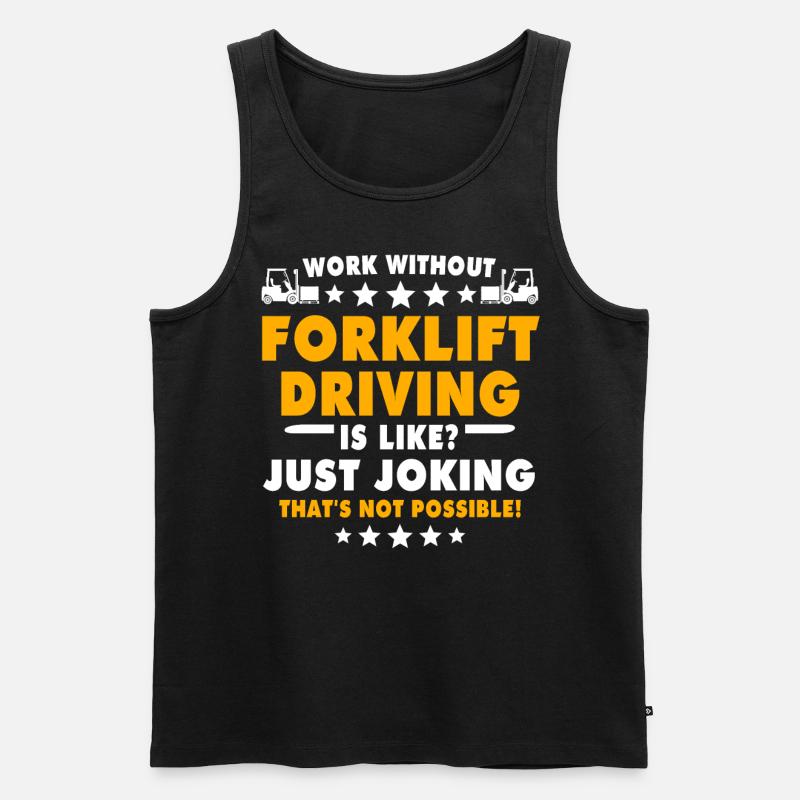 Stapler Staplerfahrer - Männer Premium Bio Tank Top - Schwarz