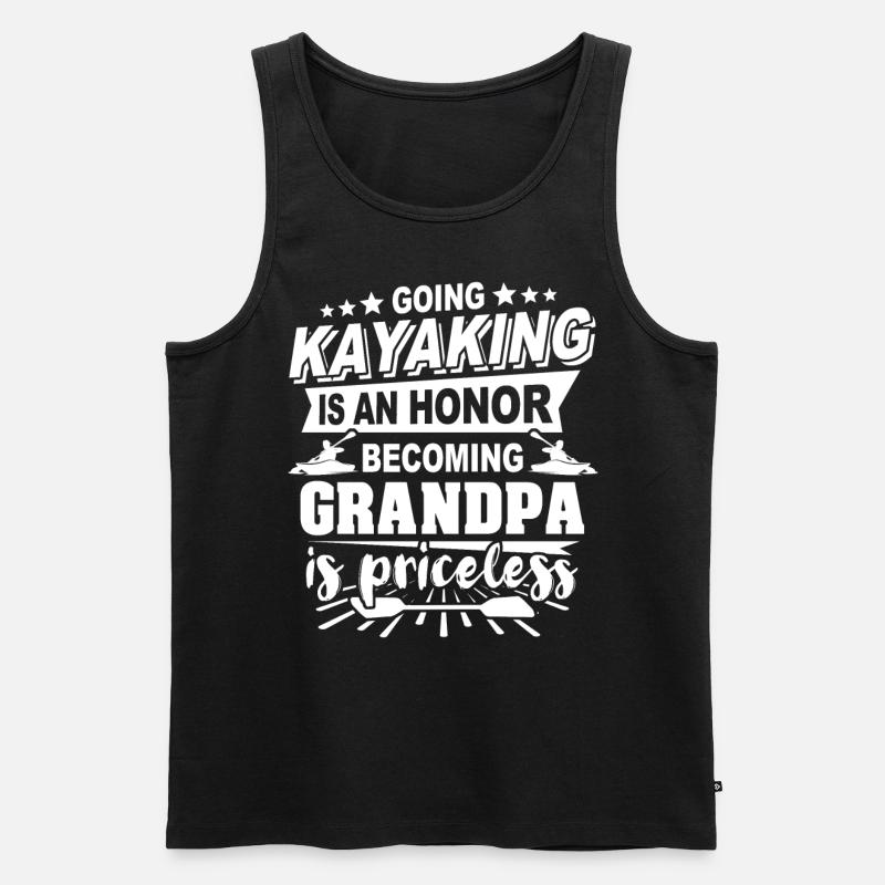 Kayakfahrer Opa Kayaker - Männer Premium Bio Tank Top - Schwarz