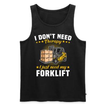Forklift Therapy Forklift Driver - Débardeur bio Premium Homme - noir - Devant - Michal (187cm)