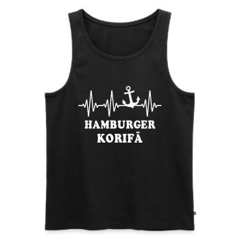 Hamburg EKG Hamburger Herzlinie - Männer Premium Bio Tank Top - Schwarz - Vorne - Michal (187cm)
