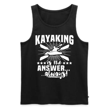 Kayak Kayakiste Kayak - Débardeur bio Premium Homme - noir - Devant - AI Model Male 178 light (178cm)