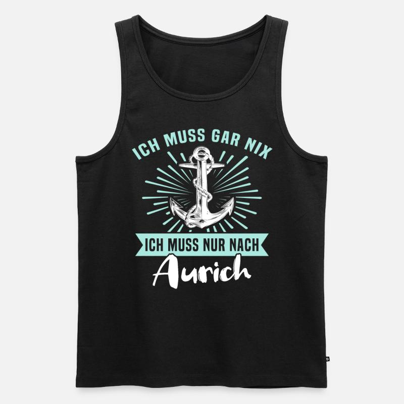 Auricher Sprüche Aurich - Männer Premium Bio Tank Top - Schwarz