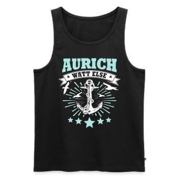 Auricher Sprüche Aurich - Männer Premium Bio Tank Top - Schwarz - Vorne - Michal (187cm)