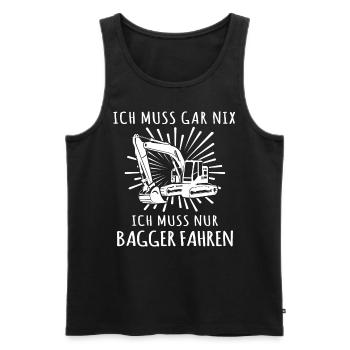 Baggerfuehrer Baggerfahrer - Männer Premium Bio Tank Top - Schwarz - Vorne - Michal (187cm)